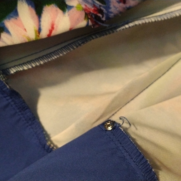 Alexia Admor Blue Floral Painted Daisy Ruffle Sleeve Wrap Dress 8 Some Damage - Picture 6 of 9